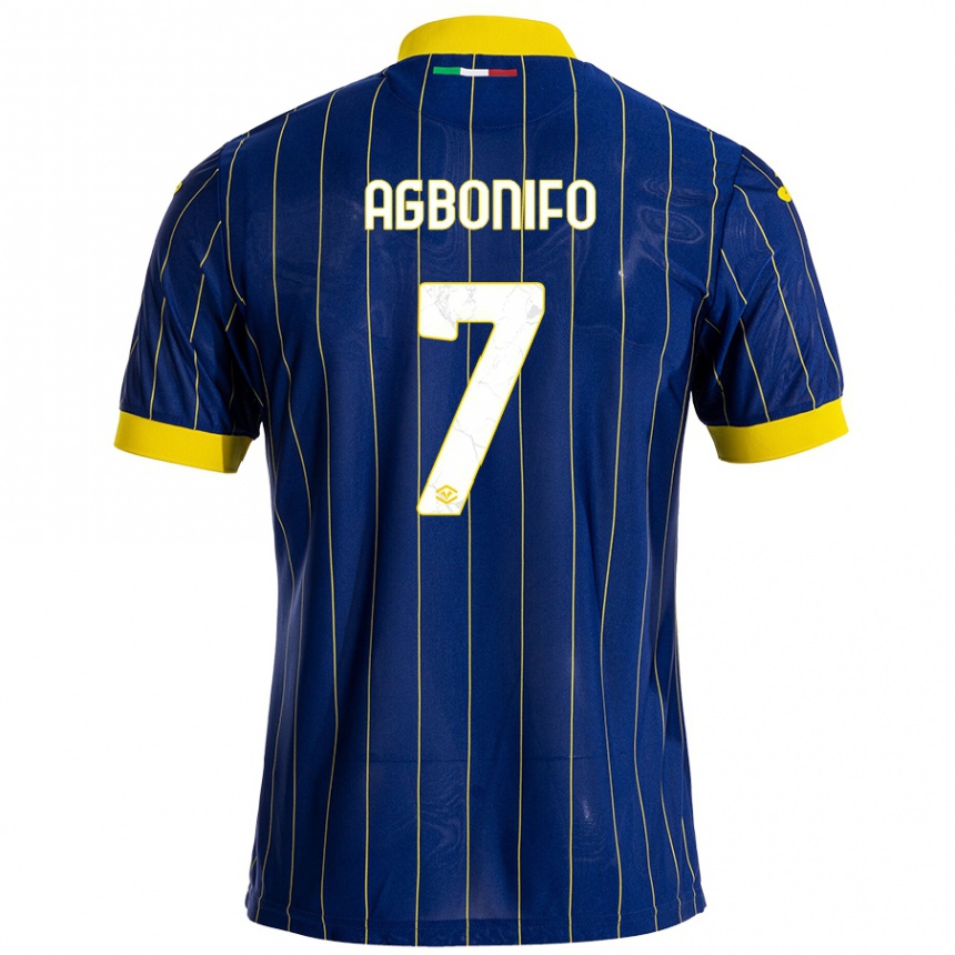 Kids Football Richi Agbonifo #7 Blue Yellow Home Jersey 2024/25 T-Shirt