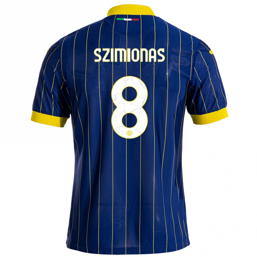 Kids Football Luca Szimionas #8 Blue Yellow Home Jersey 2024/25 T-Shirt