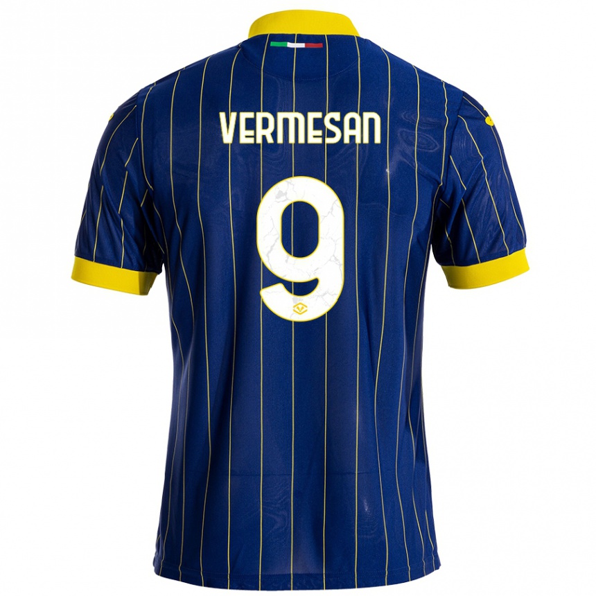 Kids Football Ioan Vermesan #9 Blue Yellow Home Jersey 2024/25 T-Shirt