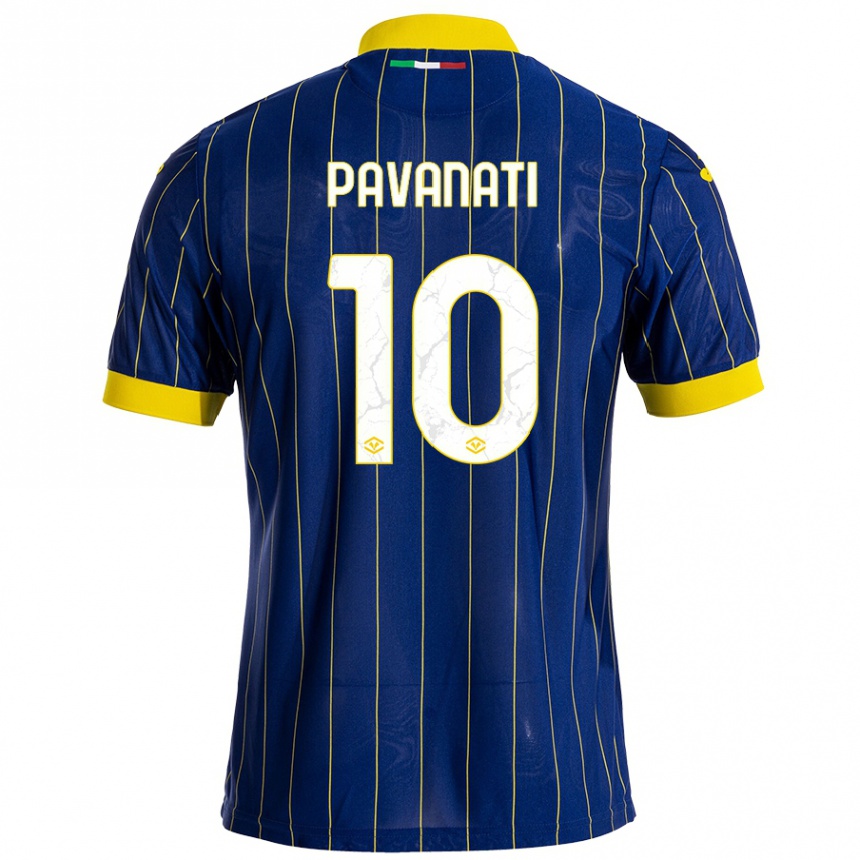 Kids Football Alessandro Pavanati #10 Blue Yellow Home Jersey 2024/25 T-Shirt