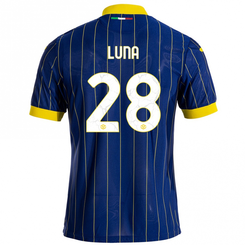 Kids Football Agustín Luna #28 Blue Yellow Home Jersey 2024/25 T-Shirt