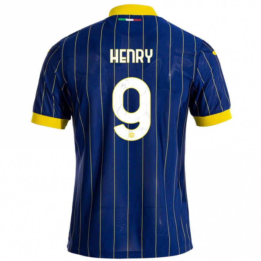 Kids Football Thomas Henry #9 Blue Yellow Home Jersey 2024/25 T-Shirt