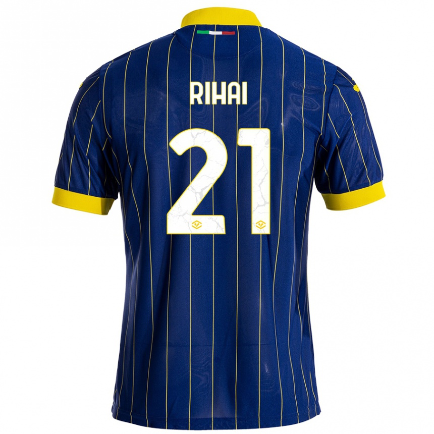 Kids Football Aiman Rihai #21 Blue Yellow Home Jersey 2024/25 T-Shirt