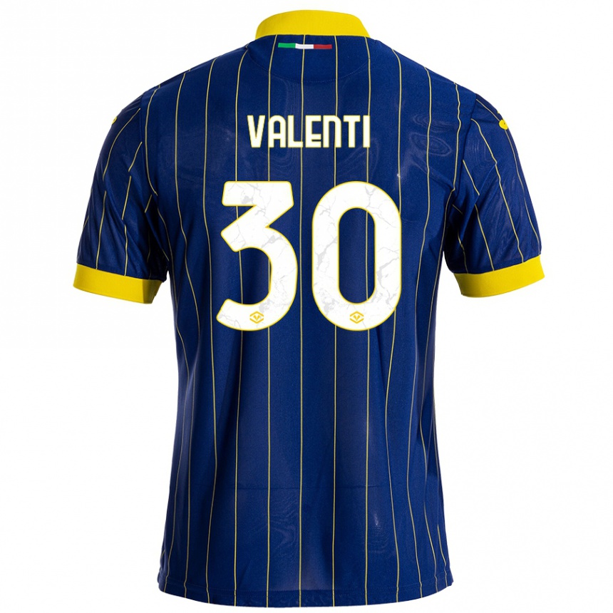 Kids Football Francesco Valenti #30 Blue Yellow Home Jersey 2024/25 T-Shirt