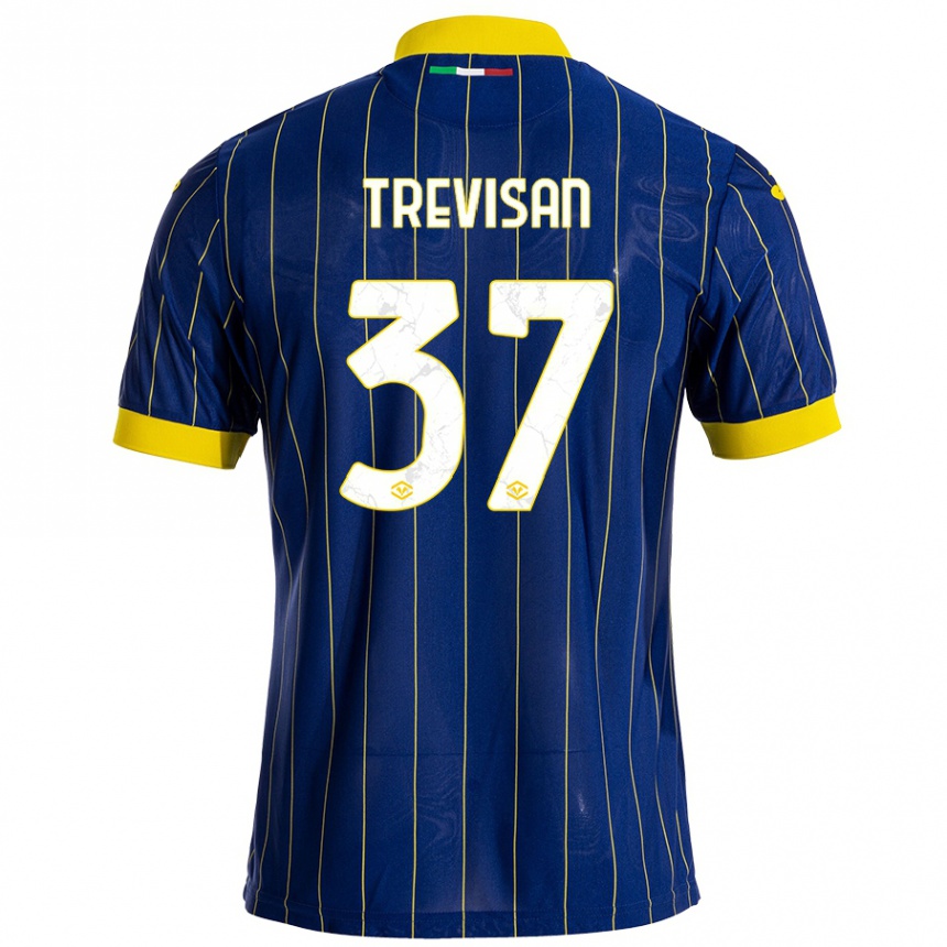 Kids Football Michael Trevisan #37 Blue Yellow Home Jersey 2024/25 T-Shirt