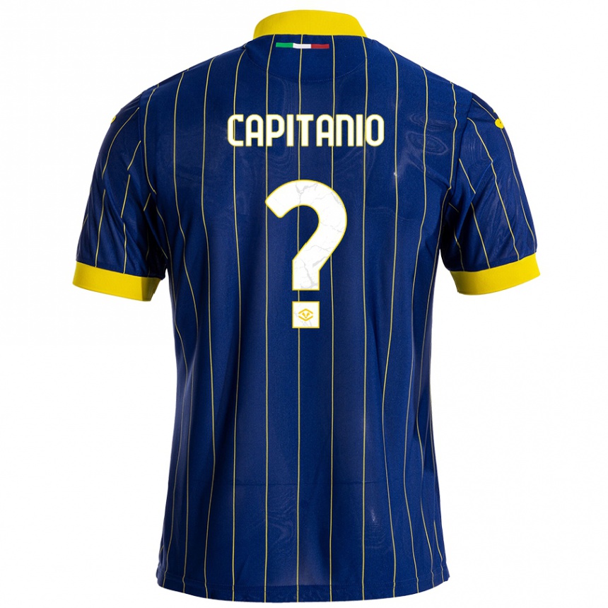 Kids Football Alex Capitanio #0 Blue Yellow Home Jersey 2024/25 T-Shirt