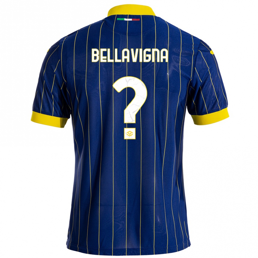 Kids Football Marco Bellavigna #0 Blue Yellow Home Jersey 2024/25 T-Shirt