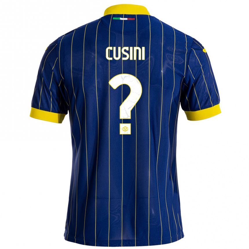 Kids Football Christian Cusini #0 Blue Yellow Home Jersey 2024/25 T-Shirt