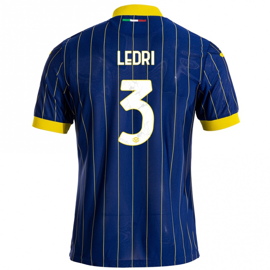 Kids Football Michela Ledri #3 Blue Yellow Home Jersey 2024/25 T-Shirt