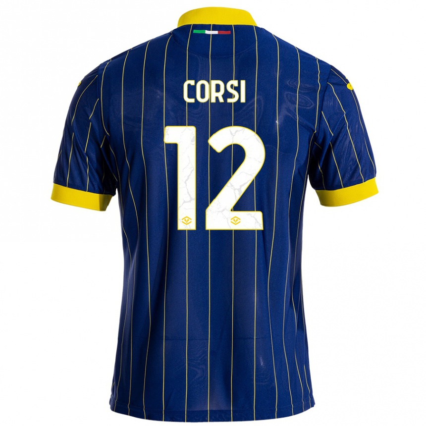 Kids Football Sara Corsi #12 Blue Yellow Home Jersey 2024/25 T-Shirt