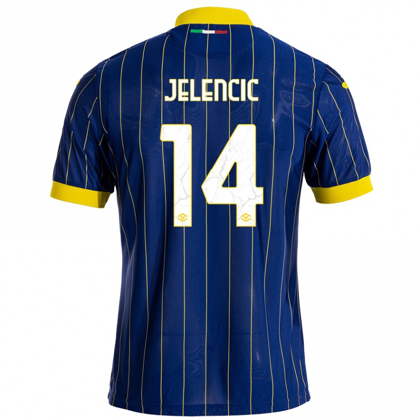 Kids Football Ana Jelencic #14 Blue Yellow Home Jersey 2024/25 T-Shirt