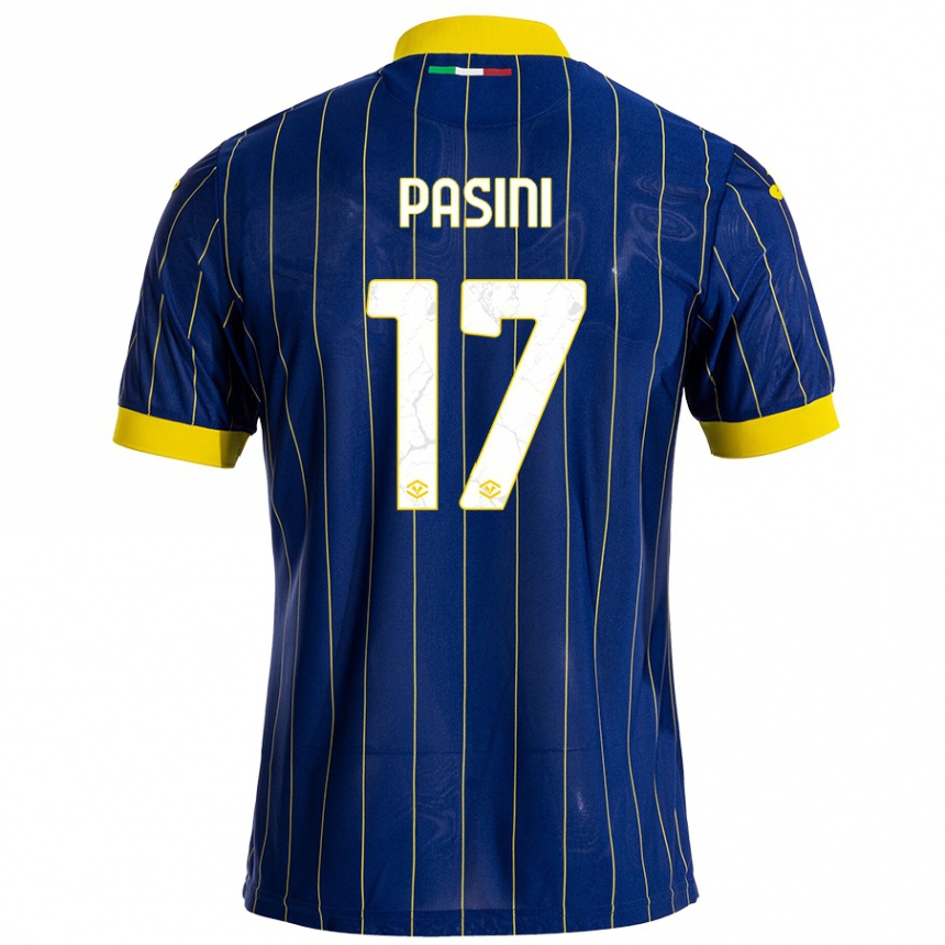 Kids Football Veronica Pasini #17 Blue Yellow Home Jersey 2024/25 T-Shirt