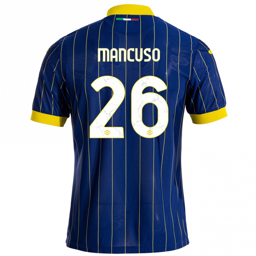 Kids Football Giulia Mancuso #26 Blue Yellow Home Jersey 2024/25 T-Shirt