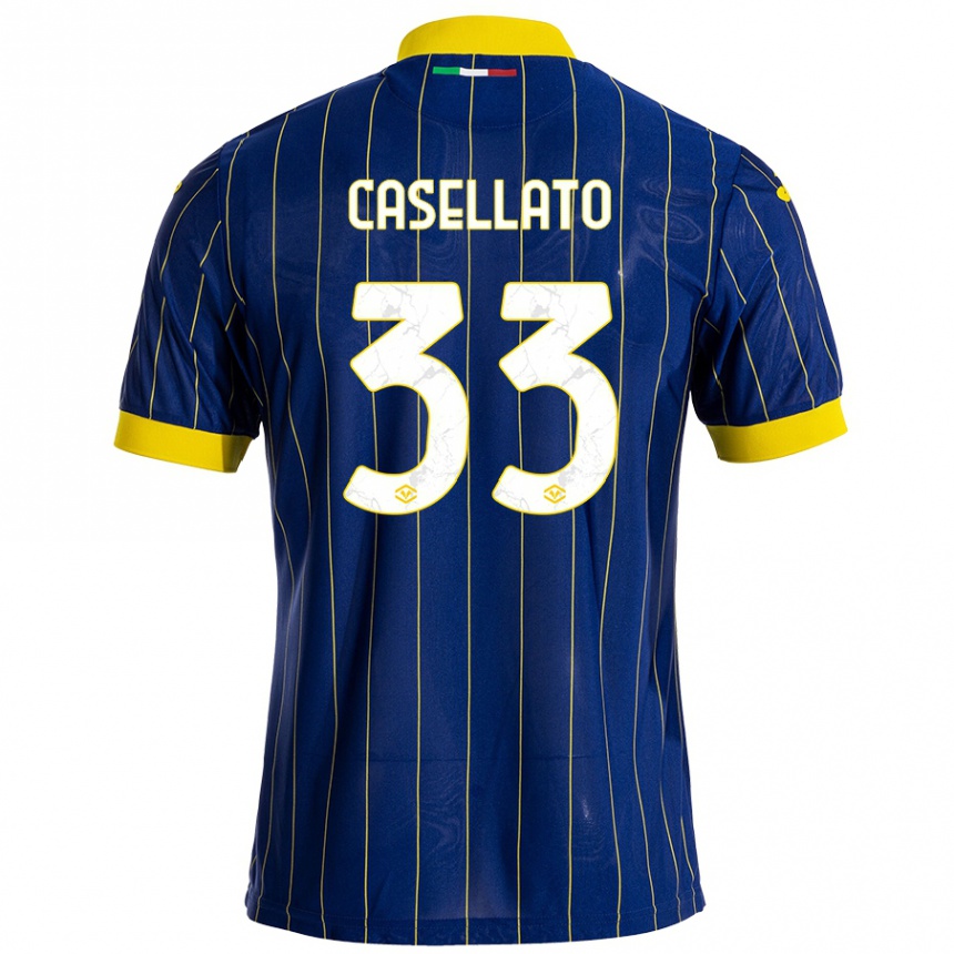 Kids Football Elisa Casellato #33 Blue Yellow Home Jersey 2024/25 T-Shirt