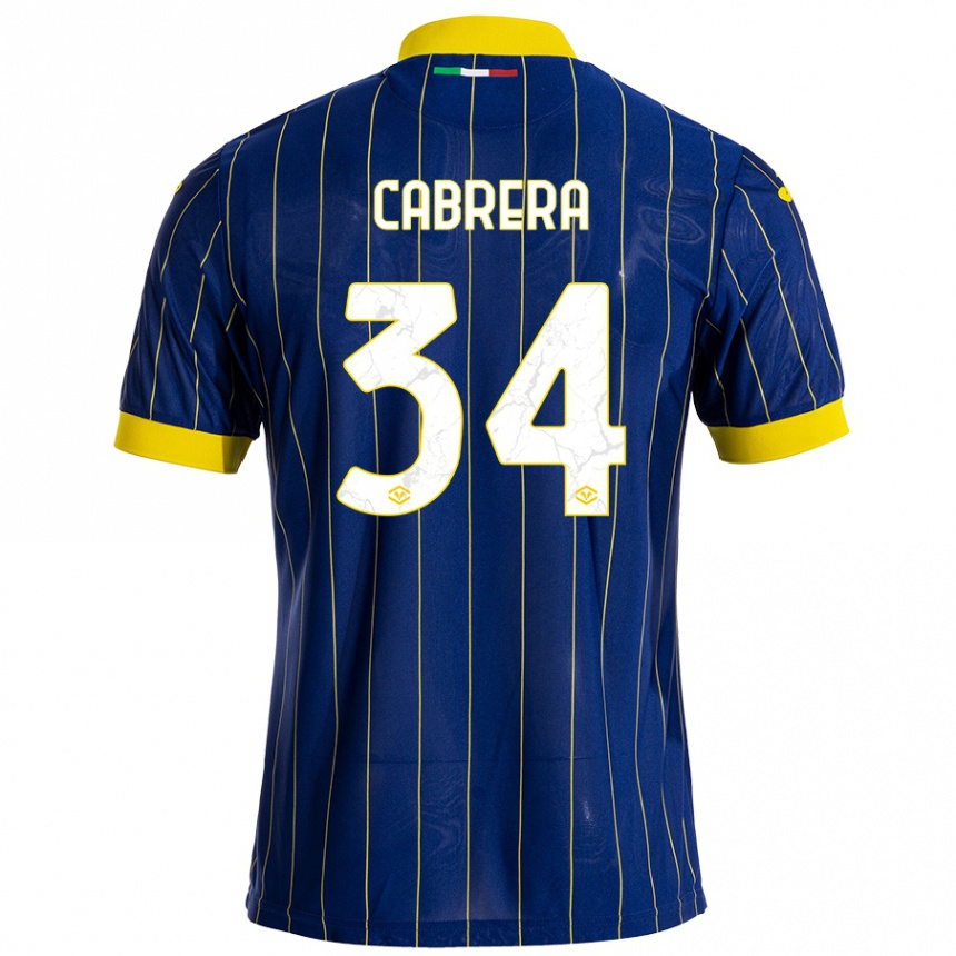 Kids Football Ilena Cabrera #34 Blue Yellow Home Jersey 2024/25 T-Shirt