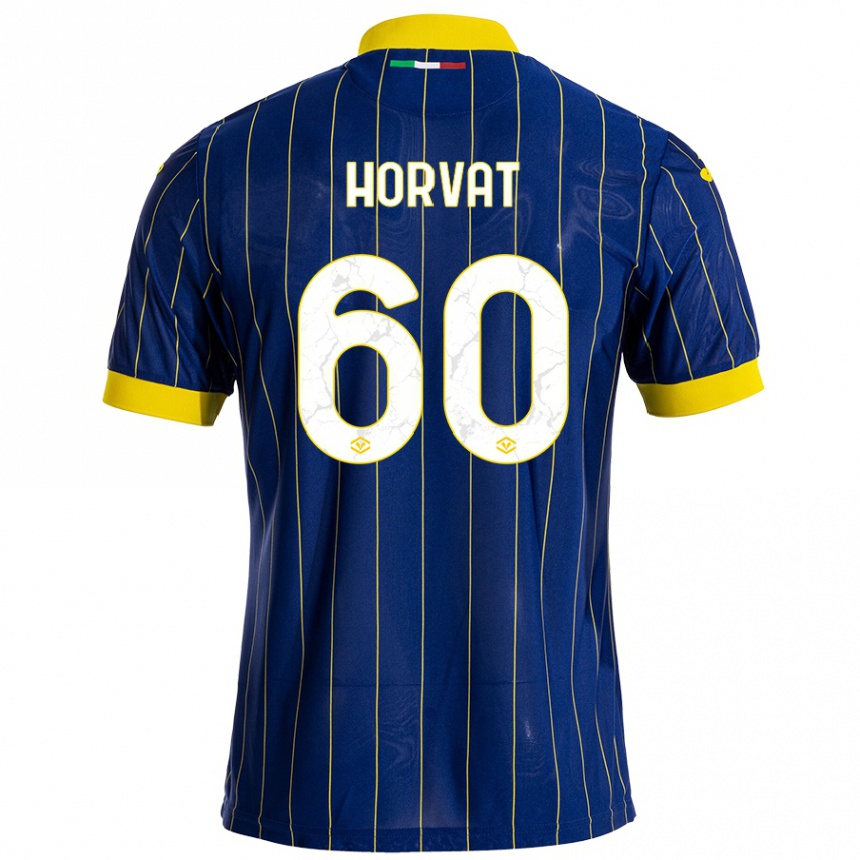 Kids Football Mihaela Horvat #60 Blue Yellow Home Jersey 2024/25 T-Shirt