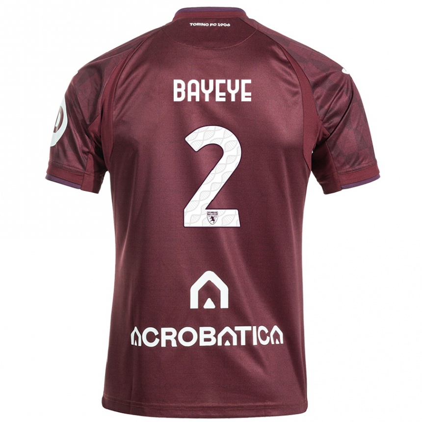 Kids Football Brian Bayeye #2 Maroon White Home Jersey 2024/25 T-Shirt