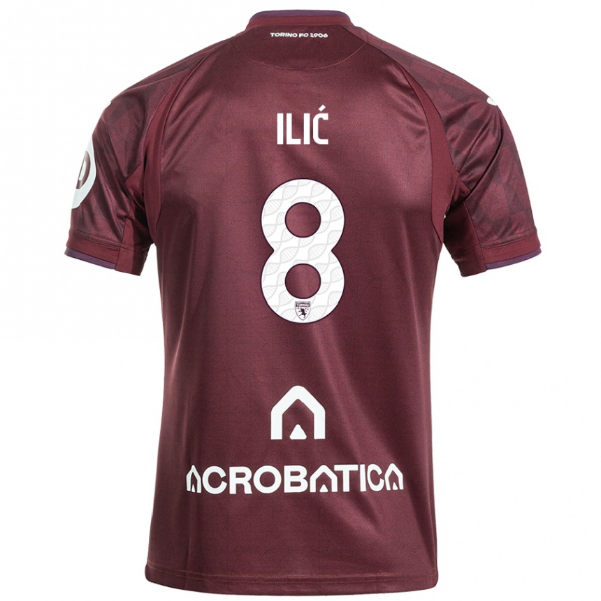 Kids Football Ivan Ilić #8 Maroon White Home Jersey 2024/25 T-Shirt