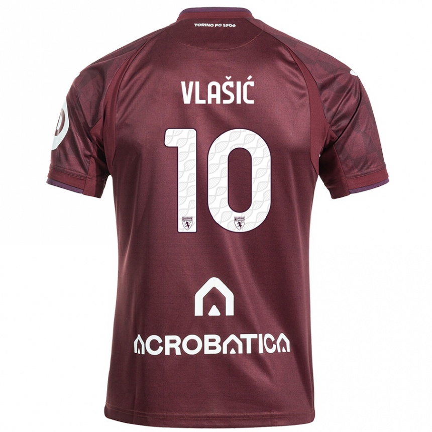 Kids Football Nikola Vlašić #10 Maroon White Home Jersey 2024/25 T-Shirt