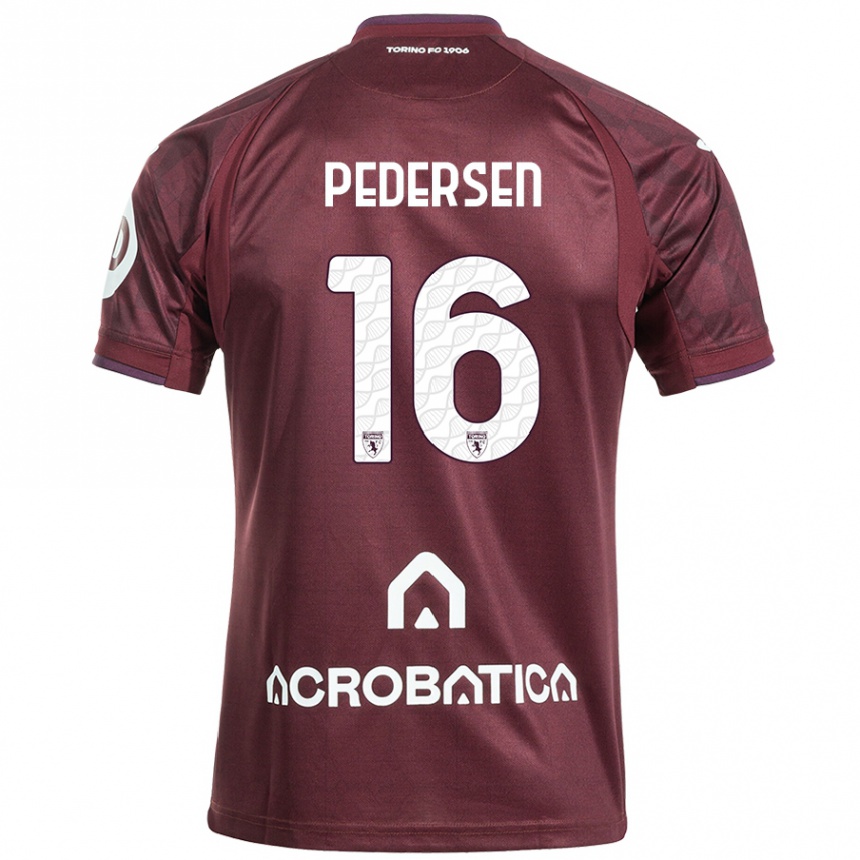 Kids Football Marcus Pedersen #16 Maroon White Home Jersey 2024/25 T-Shirt