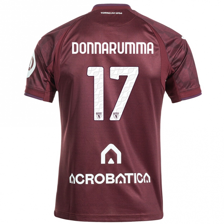 Kids Football Antonio Donnarumma #17 Maroon White Home Jersey 2024/25 T-Shirt