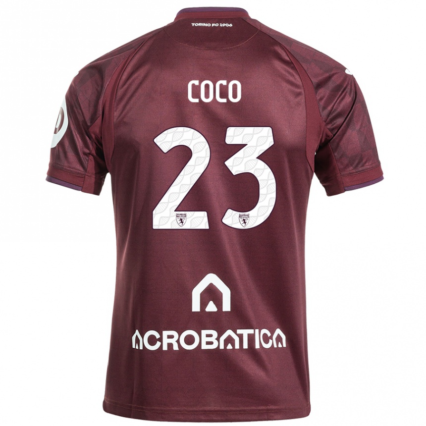 Kids Football Saúl Coco #23 Maroon White Home Jersey 2024/25 T-Shirt