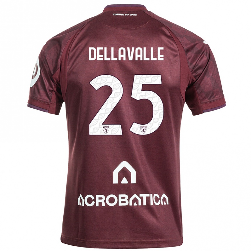 Kids Football Alessandro Dellavalle #25 Maroon White Home Jersey 2024/25 T-Shirt