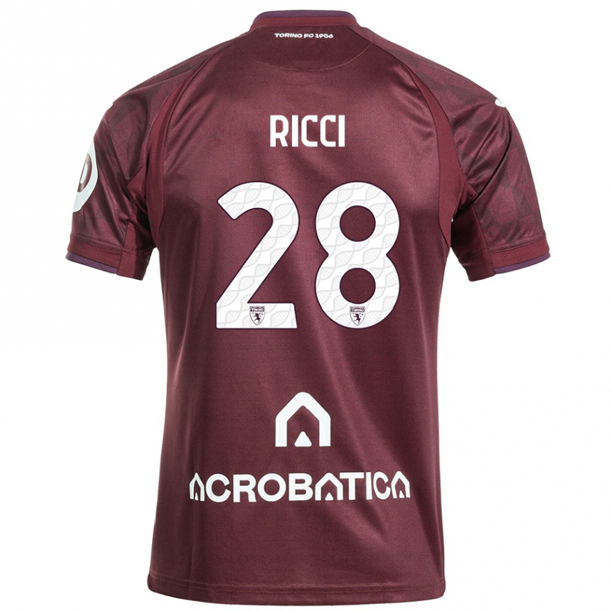 Kids Football Samuele Ricci #28 Maroon White Home Jersey 2024/25 T-Shirt