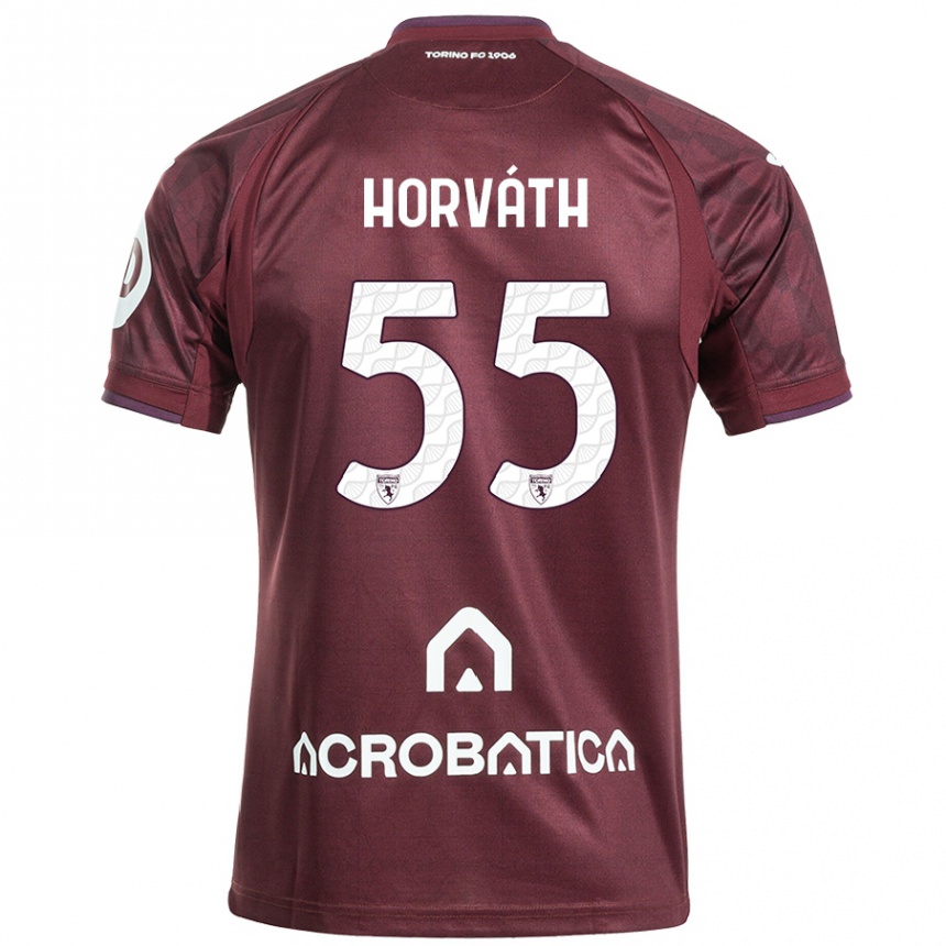 Kids Football Krisztofer Horváth #55 Maroon White Home Jersey 2024/25 T-Shirt