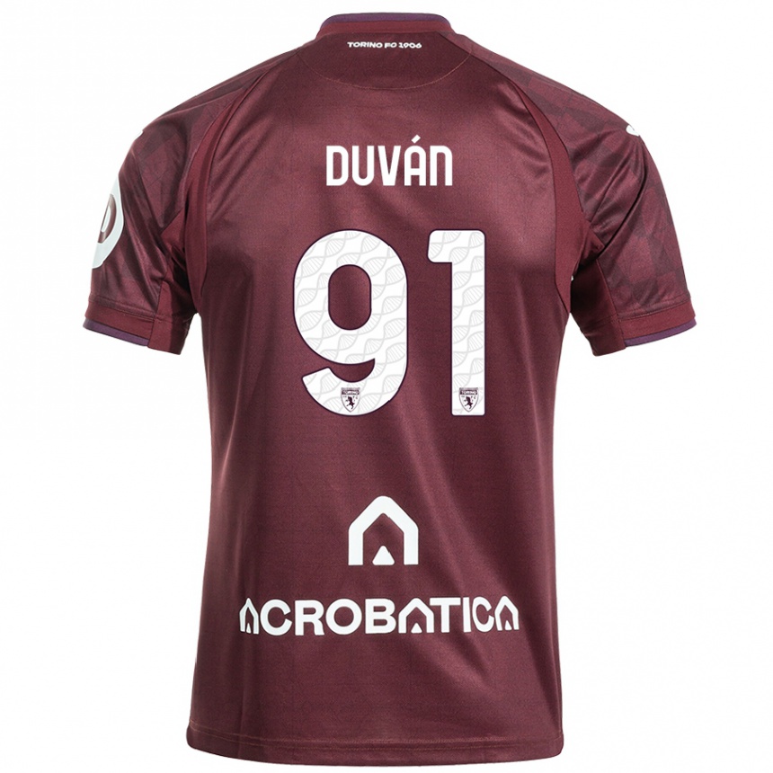 Kids Football Duván Zapata #91 Maroon White Home Jersey 2024/25 T-Shirt