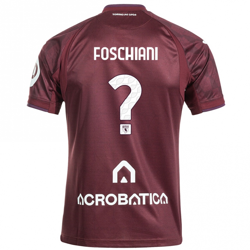 Kids Football Francesco Foschiani #0 Maroon White Home Jersey 2024/25 T-Shirt