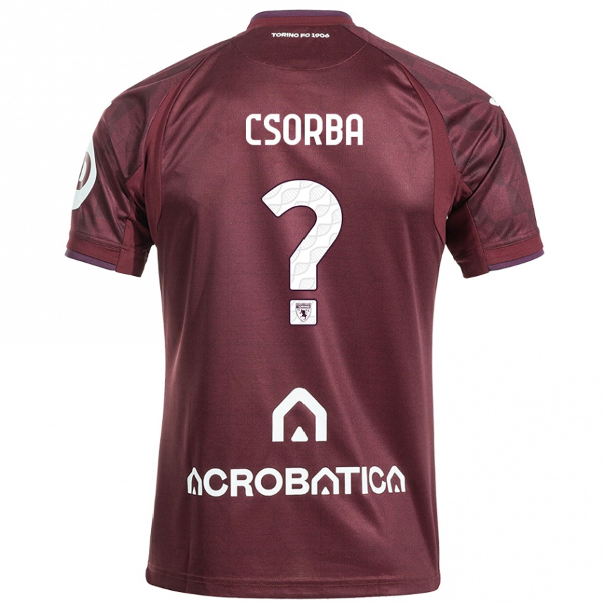 Kids Football Noel Csorba #0 Maroon White Home Jersey 2024/25 T-Shirt