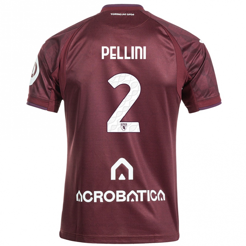 Kids Football Mattia Pellini #2 Maroon White Home Jersey 2024/25 T-Shirt