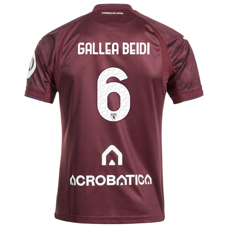 Kids Football Francesco Gallea Beidi #6 Maroon White Home Jersey 2024/25 T-Shirt