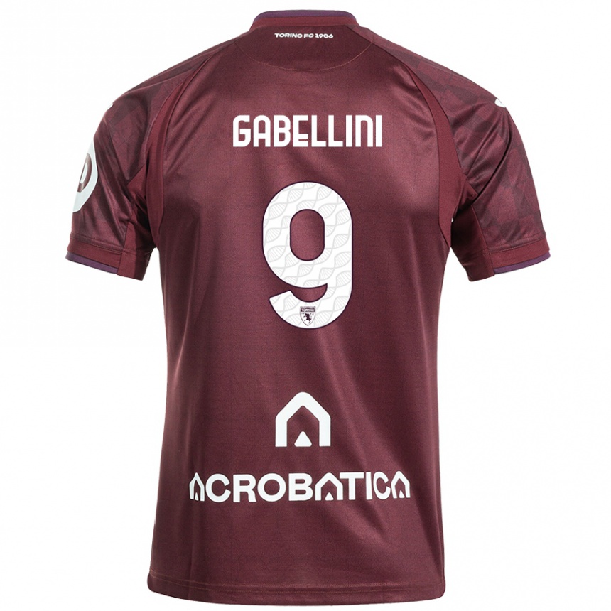 Kids Football Tommaso Gabellini #9 Maroon White Home Jersey 2024/25 T-Shirt