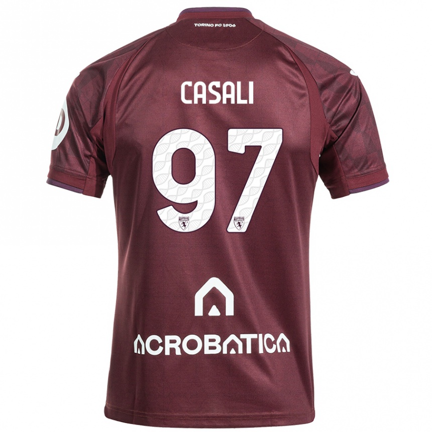 Kids Football Michele Casali #97 Maroon White Home Jersey 2024/25 T-Shirt