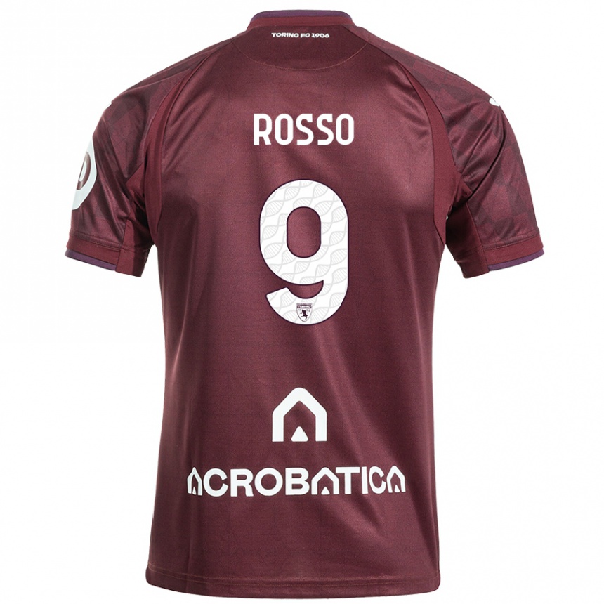 Kids Football Eleonora Rosso #9 Maroon White Home Jersey 2024/25 T-Shirt