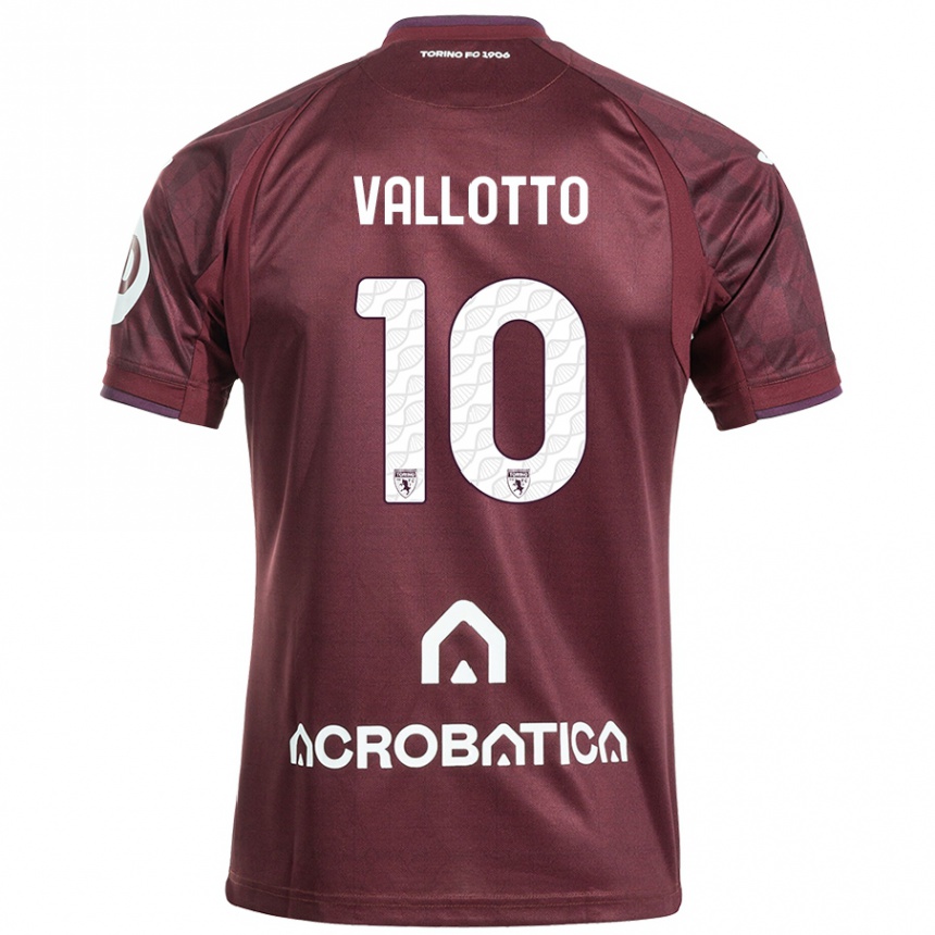 Kids Football Greta Vallotto #10 Maroon White Home Jersey 2024/25 T-Shirt