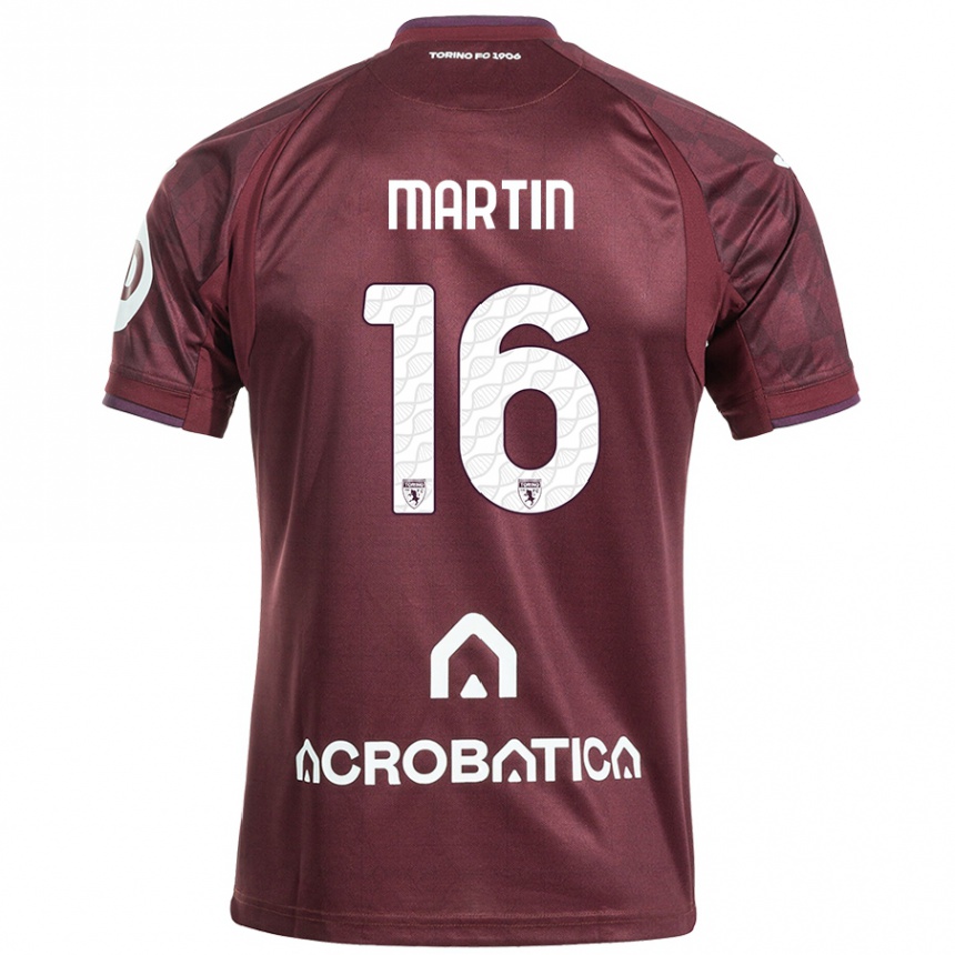 Kids Football Francesca Martin #16 Maroon White Home Jersey 2024/25 T-Shirt