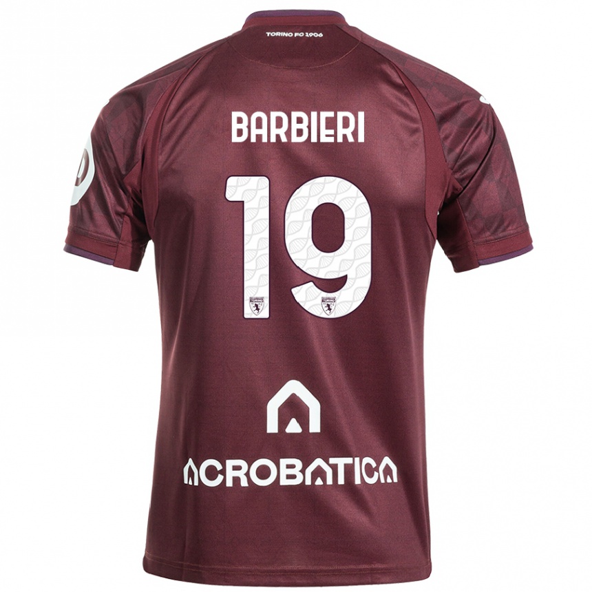 Kids Football Raffaella Barbieri #19 Maroon White Home Jersey 2024/25 T-Shirt