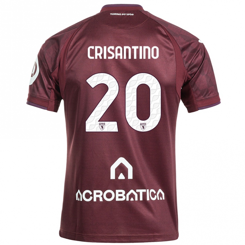 Kids Football Giulia Crisantino #20 Maroon White Home Jersey 2024/25 T-Shirt