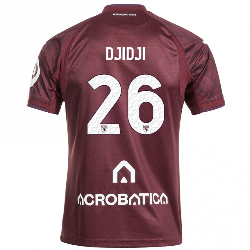 Kids Football Koffi Djidji #26 Maroon White Home Jersey 2024/25 T-Shirt