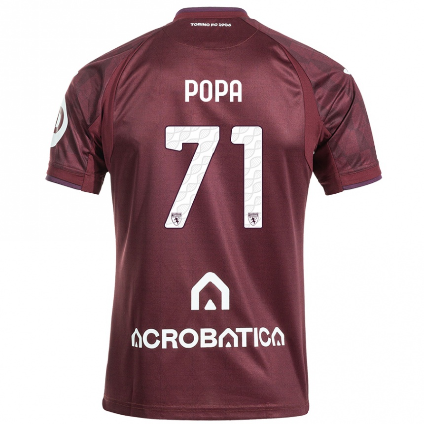 Kids Football Mihai Popa #71 Maroon White Home Jersey 2024/25 T-Shirt