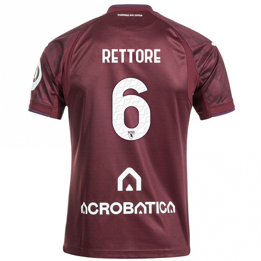 Kids Football Mirko Rettore #6 Maroon White Home Jersey 2024/25 T-Shirt