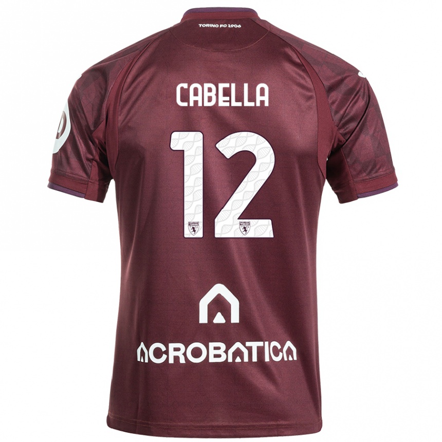 Kids Football Matteo Cabella #12 Maroon White Home Jersey 2024/25 T-Shirt