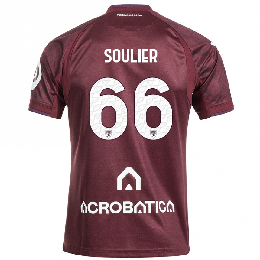 Kids Football Evan Soulier #66 Maroon White Home Jersey 2024/25 T-Shirt