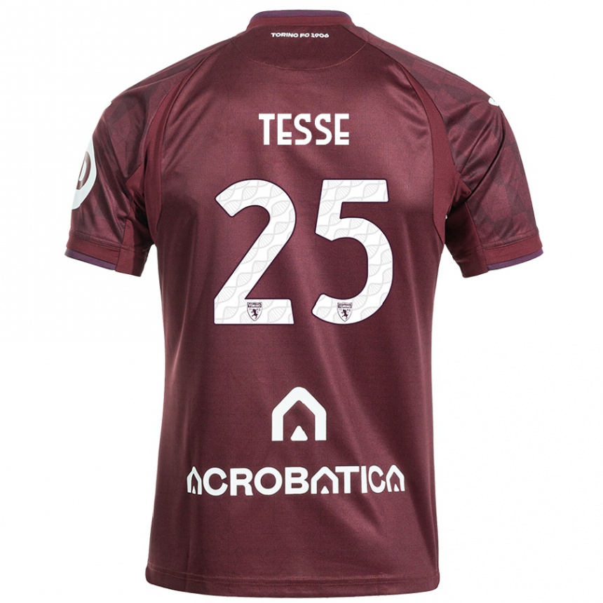 Kids Football Manuela Tesse #25 Maroon White Home Jersey 2024/25 T-Shirt