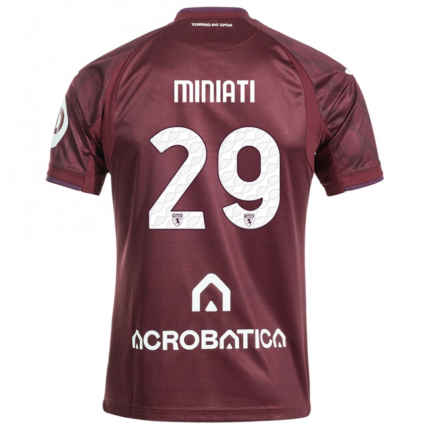 Kids Football Elisa Miniati #29 Maroon White Home Jersey 2024/25 T-Shirt