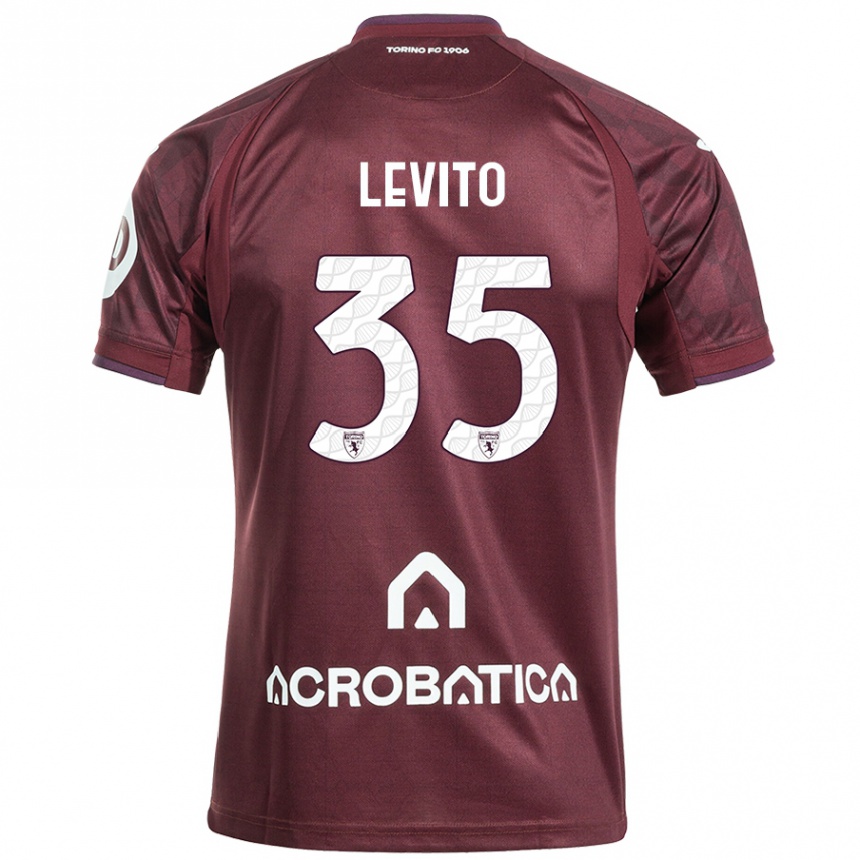 Kids Football Isabeau Levito #35 Maroon White Home Jersey 2024/25 T-Shirt