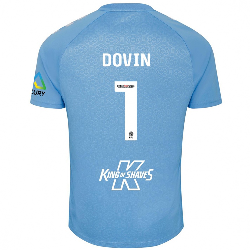 Kids Football Oliver Dovin #1 Blue White Home Jersey 2024/25 T-Shirt